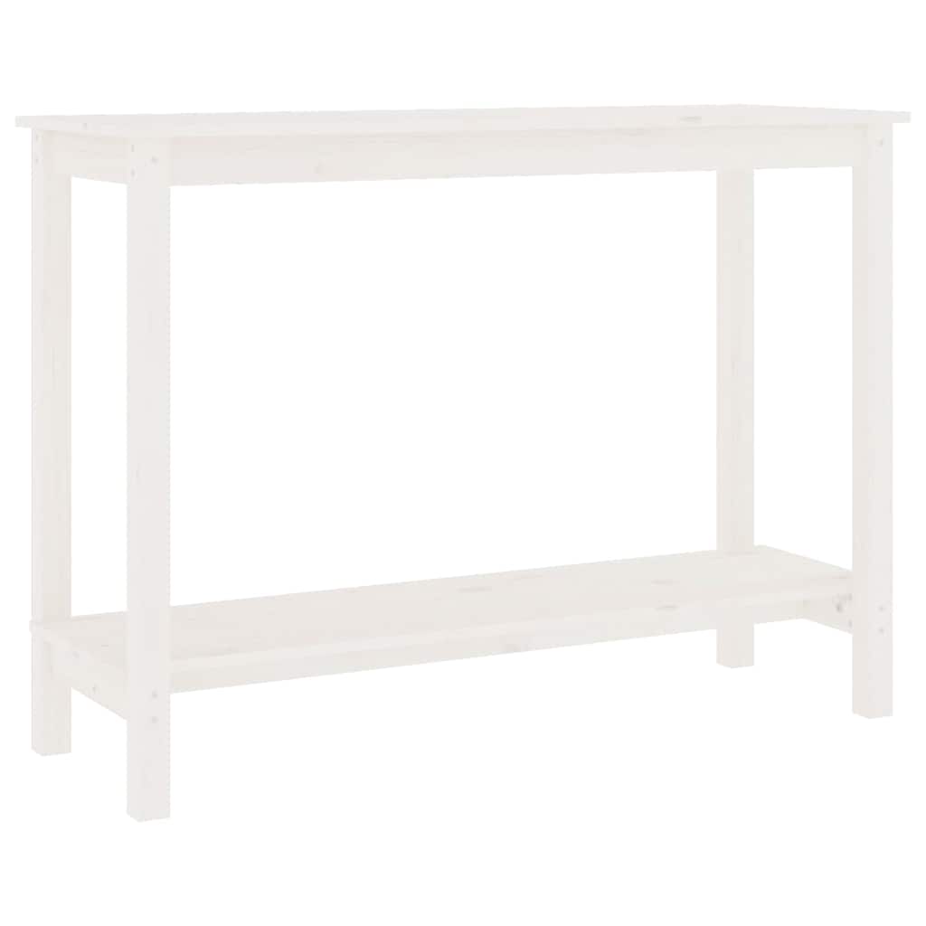 Vidaxl wandtafel 110x40x80 cm massief grenenhout wit