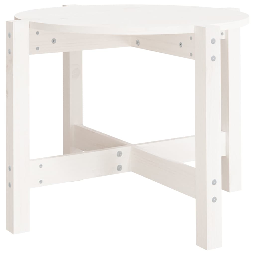 Vidaxl salontafel ø62,5x45 cm massief grenenhout wit