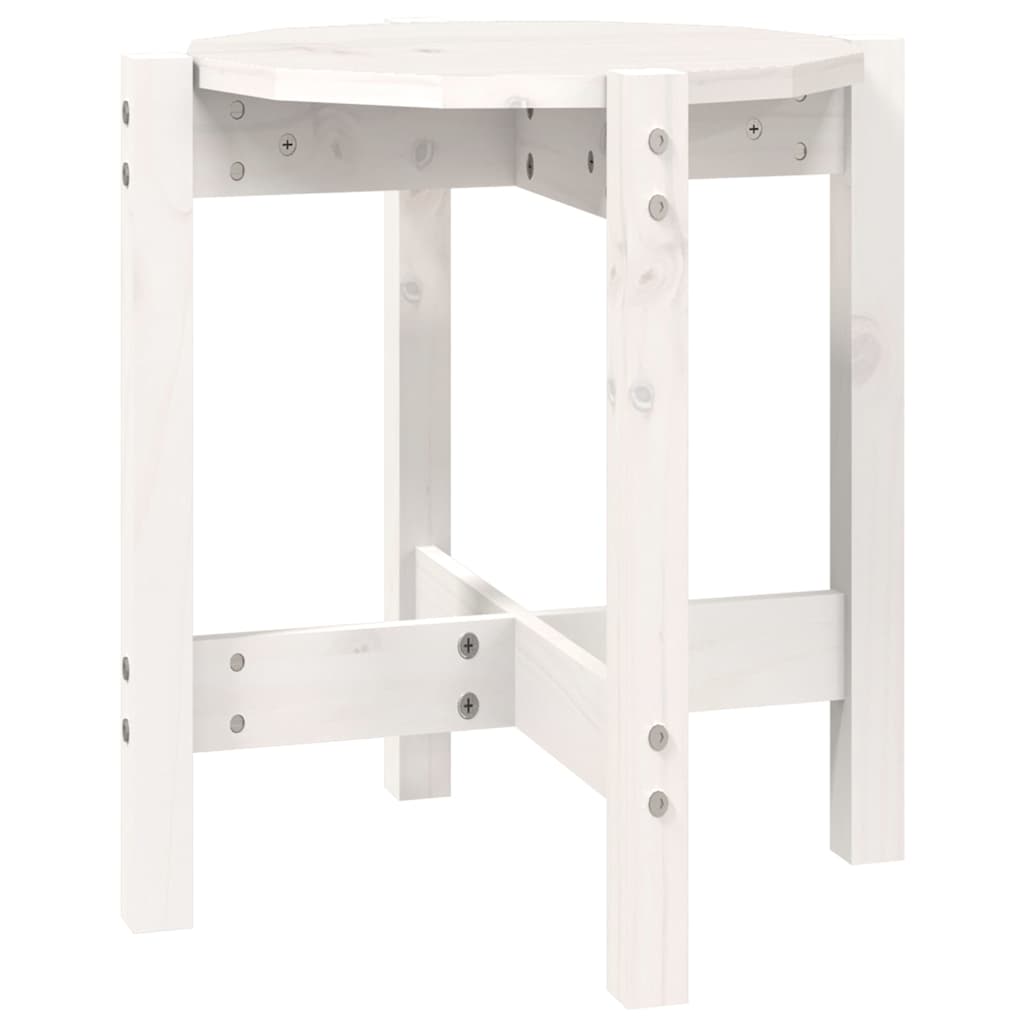Vidaxl salontafel ø 42,5x45 cm massief grenenhout wit