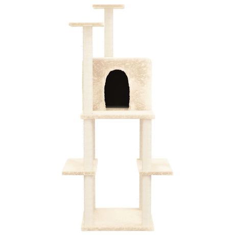 Vidaxl kattenmeubel met sisal krabpalen 144,5 cm crèmekleurig