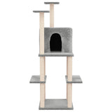 Vidaxl kattenmeubel met sisal krabpalen 144,5 cm lichtgrijs