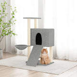 Vidaxl kattenmeubel met sisal krabpalen 96 cm lichtgrijs
