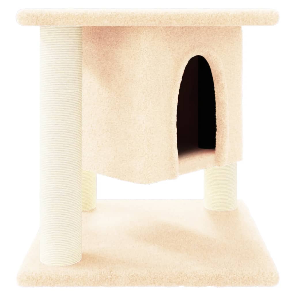 VidaXL Kattenmeubel met sisal krabpalen 37 cm crèmekleurig