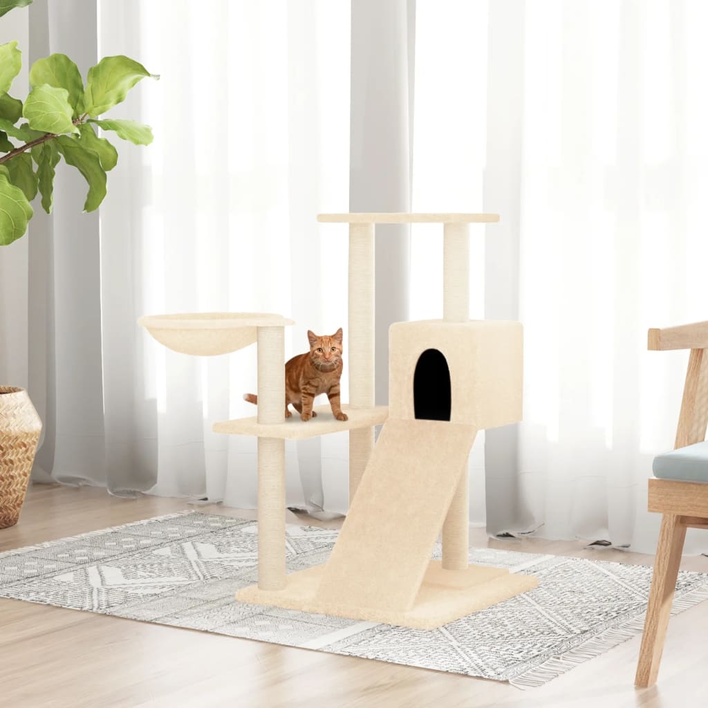 Vidaxl kattenmeubel met sisal krabpalen 82 cm crèmekleurig