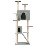 Vidaxl kattenmeubel met sisal krabpalen 153 cm lichtgrijs