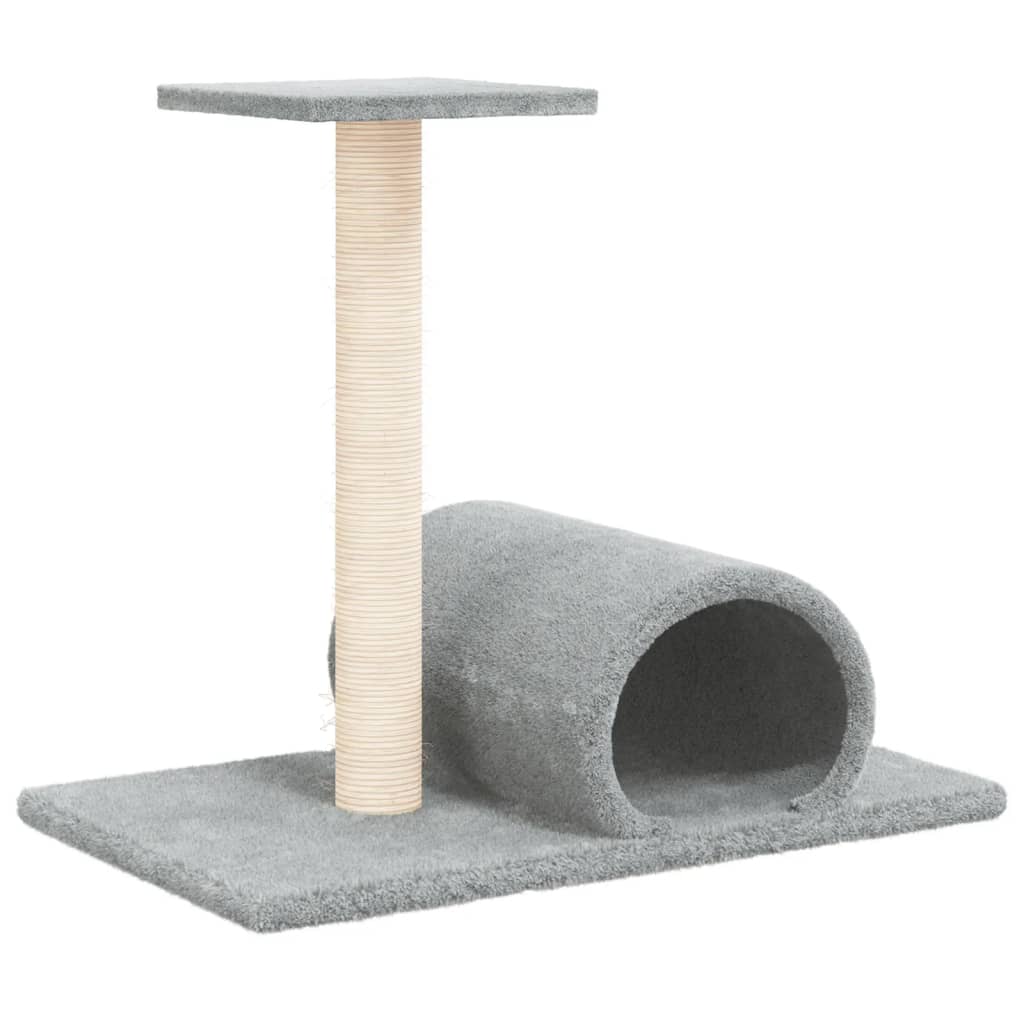 Vidaxl kattenmeubel met tunnel 60x34,5x50 cm lichtgrijs