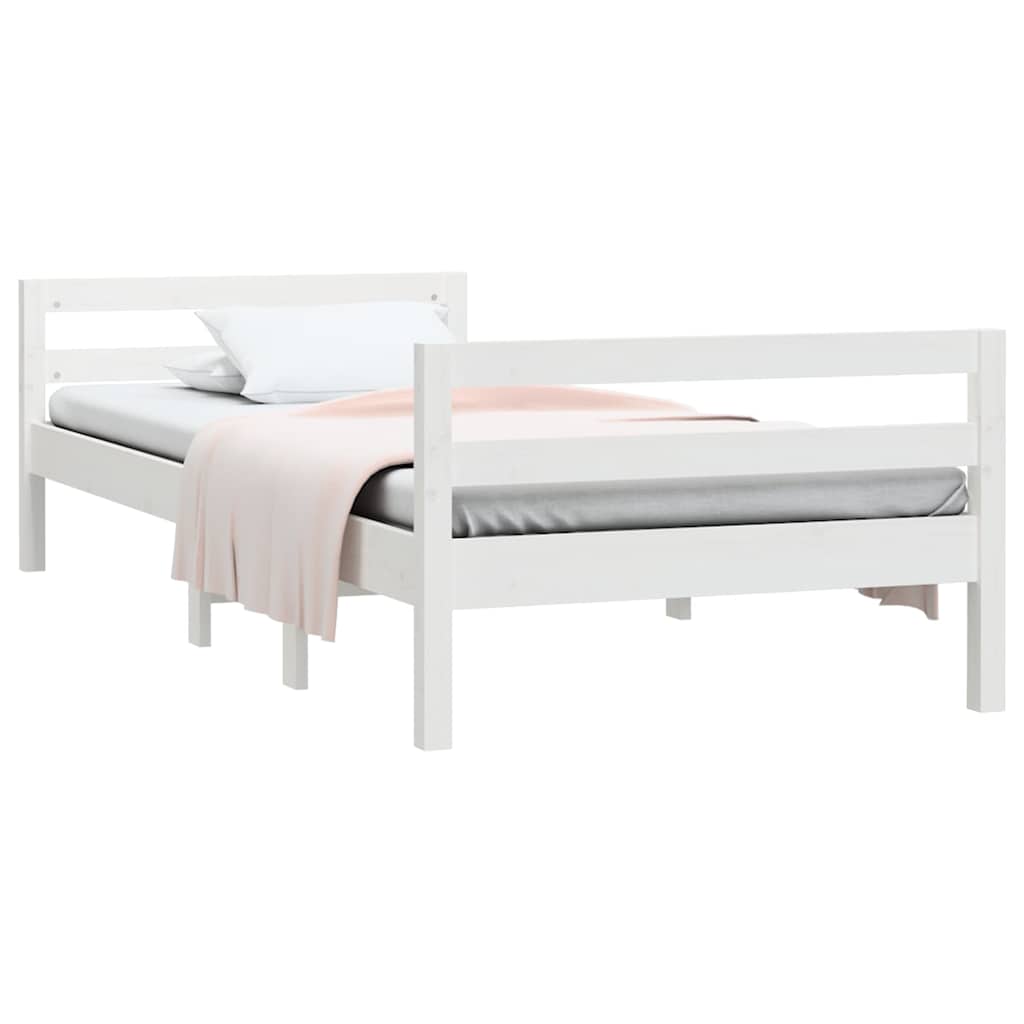 Vidaxl bedframe zonder matras massief grenenhout wit 90x190 cm