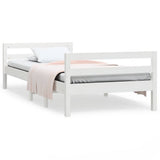 Vidaxl bedframe zonder matras massief grenenhout wit 75x190 cm
