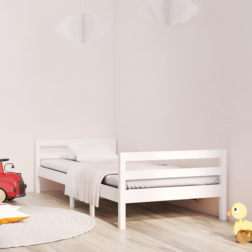 Vidaxl bedframe zonder matras massief grenenhout wit 75x190 cm