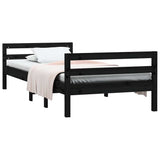 Vidaxl bedframe 75x190 cm massief grenenhout zwart