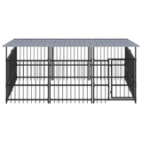 VidaXL Hondenkennel met dak 5,63 m² staal