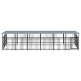 VidaXL Hondenkennel met dak 11,26 m² staal