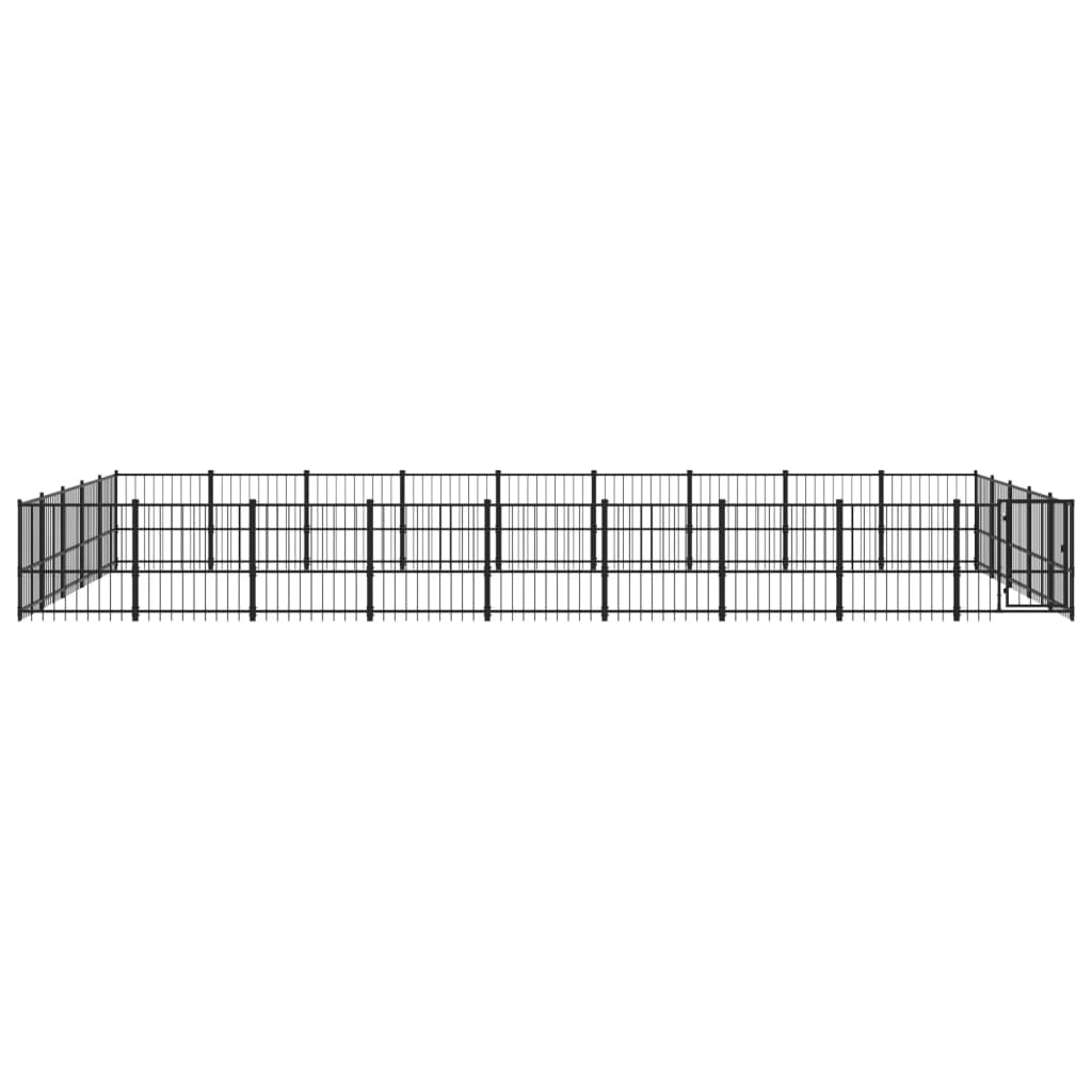 VidaXL Hondenkennel voor buiten 42,34 m² staal