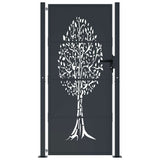 Vidaxl poort 100x175 cm met boomontwerp staal antracietkleurig
