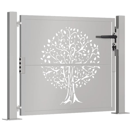 Vidaxl poort 105x105 cm boomontwerp cortenstaal