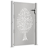 Vidaxl poort 100x125 cm boomontwerp cortenstaal