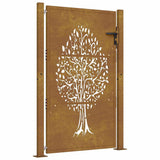 Vidaxl poort 100x150 cm boomontwerp cortenstaal