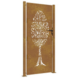 Vidaxl poort 100x175 cm boomontwerp cortenstaal