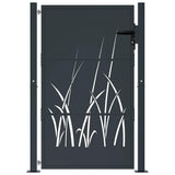Vidaxl poort 100x150 cm met grasontwerp staal antracietkleurig