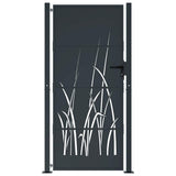 Vidaxl poort 100x175 cm met grasontwerp staal antracietkleurig