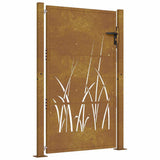 Vidaxl poort grasontwerp 100x150 cm cortenstaal