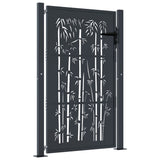 Vidaxl poort met bamboe-ontwerp 100x125 cm staal antracietkleurig