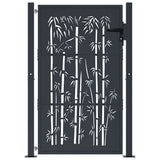 Vidaxl poort met bamboe-ontwerp 100x150 cm staal antracietkleurig