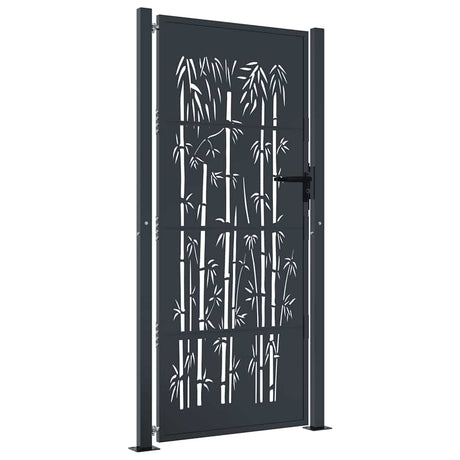 Vidaxl poort met bamboe-ontwerp 100x200 cm staal antracietkleurig