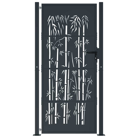 Vidaxl poort met bamboe-ontwerp 100x200 cm staal antracietkleurig