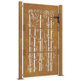 Vidaxl poort met bamboe-ontwerp 100x125 cm cortenstaal