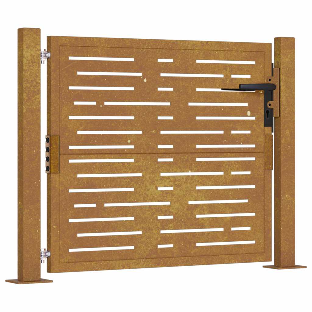 Vidaxl poort vierkant 100x100 cm cortenstaal