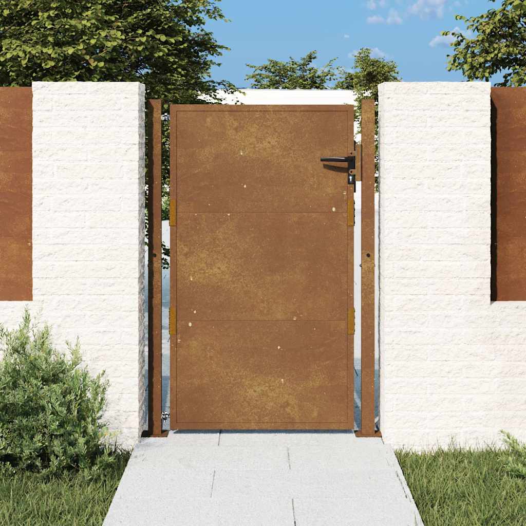 Vidaxl poort 100x150 cm cortenstaal