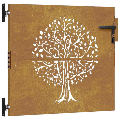 Vidaxl poort 85x75 cm boomontwerp cortenstaal
