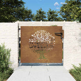 Vidaxl poort 85x75 cm boomontwerp cortenstaal