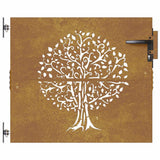 Vidaxl poort 85x100 cm boomontwerp cortenstaal