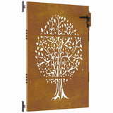 Vidaxl poort 85x125 cm boomontwerp cortenstaal