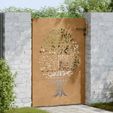 Vidaxl poort 85x125 cm boomontwerp cortenstaal