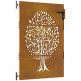 Vidaxl poort 85x150 cm boomontwerp cortenstaal