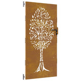 Vidaxl poort 85x200 cm boomontwerp cortenstaal