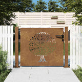 Vidaxl poort 100x75 cm boomontwerp cortenstaal