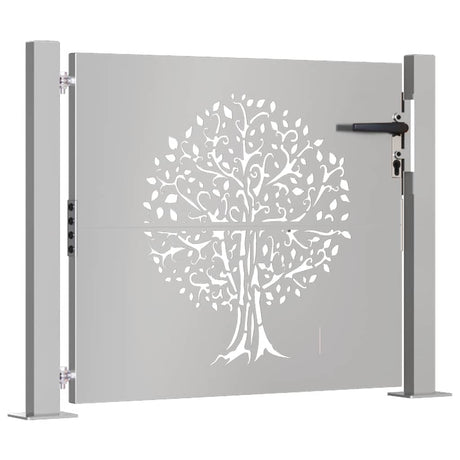 Vidaxl poort 105x105 cm boomontwerp cortenstaal