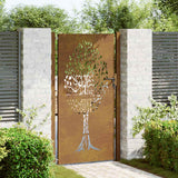 Vidaxl poort 100x200 cm cortenstaal boom ontwerp