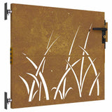 Vidaxl poort 85x100 cm grasontwerp cortenstaal