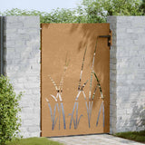 Vidaxl poort 85x125 cm grasontwerp cortenstaal