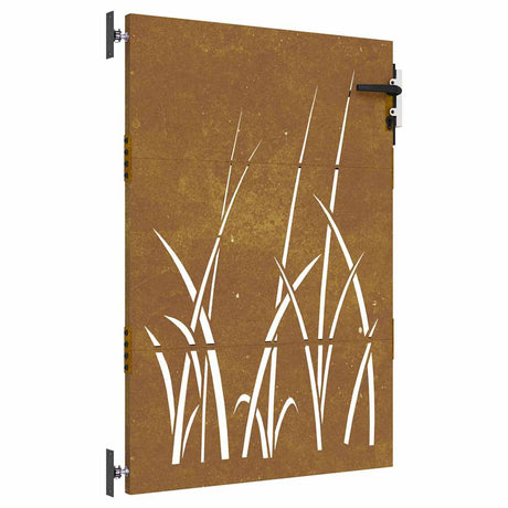 Vidaxl poort 85x150 cm grasontwerp cortenstaal