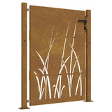Vidaxl poort 100x125 cm grasontwerp cortenstaal