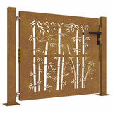 Vidaxl poort 100x75 cm bamboe-ontwerp cortenstaal