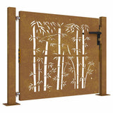 Vidaxl poort 100x100 cm bamboe-ontwerp cortenstaal