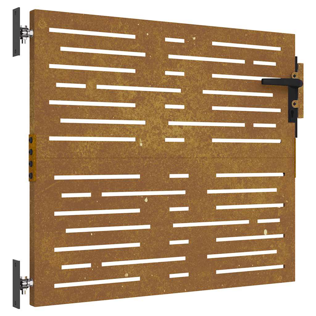 Vidaxl poort 85x100 cm vierkant cortenstaal