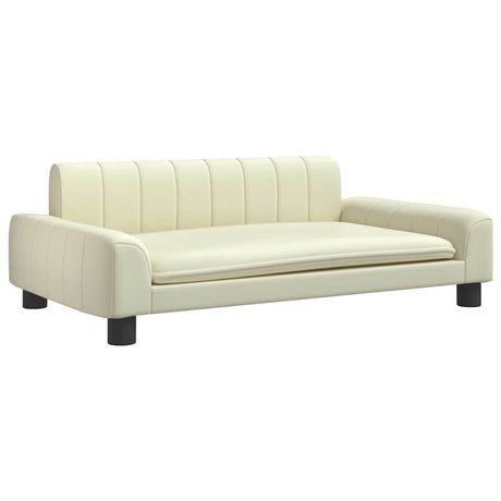 Vidaxl hondenmand 90x53x30 cm kunstleer crèmekleurig